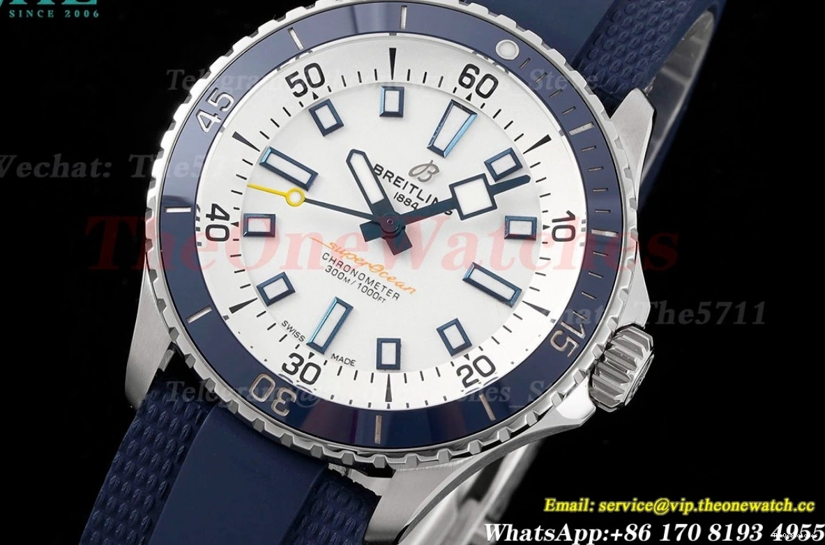 White Bezel Dial SS BLSF RU Blue Superocean 42mm A2824 0519